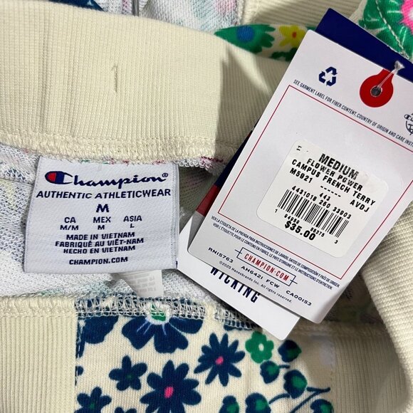 NEW CHAMPION FLORAL SHORTS WOMENS MEDIUM FLOWER POWER MULTI COLOR FRENCH TERRY N - Picture 5 of 8